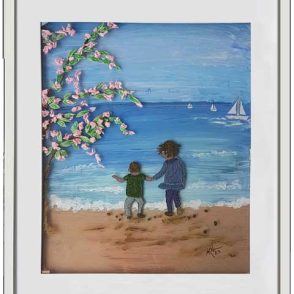 3D Image - Getting Toes Wet 16 x 20 inches (39 x 49 cm) 
Image with frame measures 19 x 28 inches (50 x 70 cm)