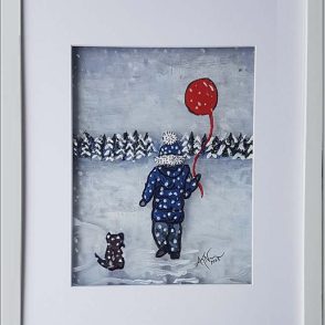 3D, 3D art, mixed media, snow, kid, kids, boy