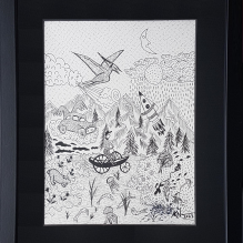 Time Travel – Framed – Surrealist – Pen and Ink