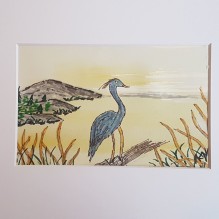 Heron Perching – Original Watercolor