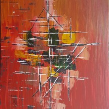 Geometric Abstract – Orange – Acrylic Painting